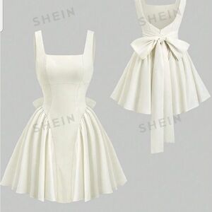 SHEIN Ivory Sleeveless Mini Dress